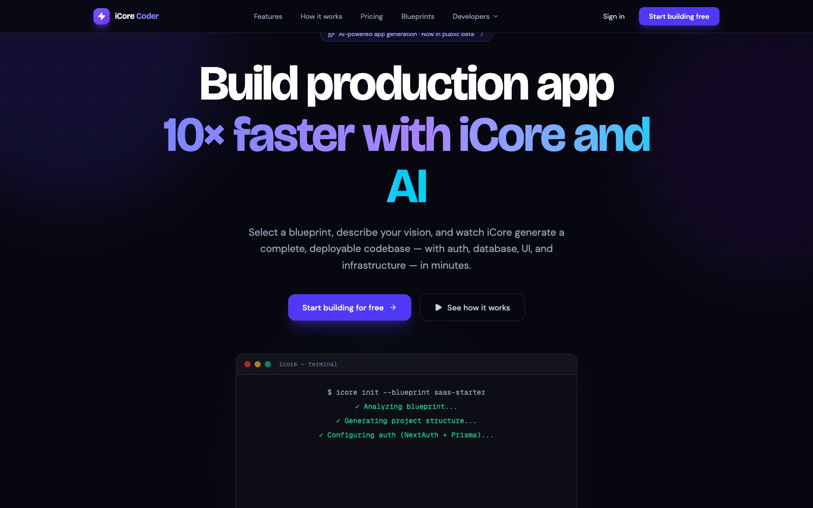 iCore Coder — Build Production Apps 10× Faster